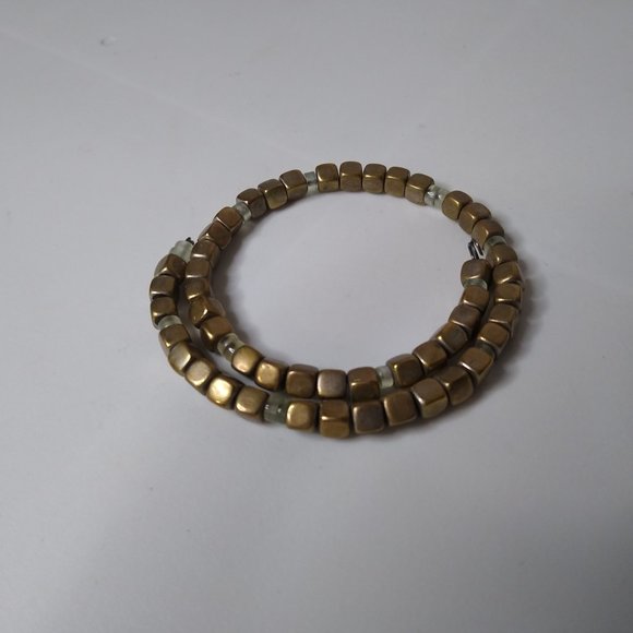 Vintage Square Metal Bead Expanding Bracelet - Picture 2 of 13
